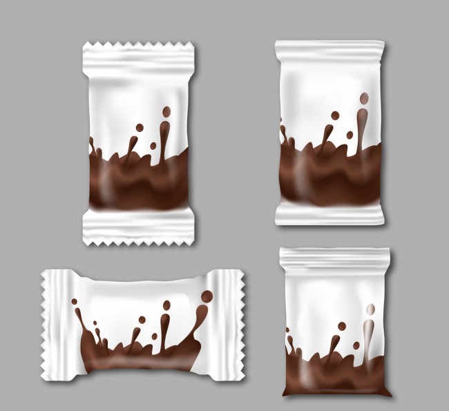 4款创意巧克力包装设计矢量图素材