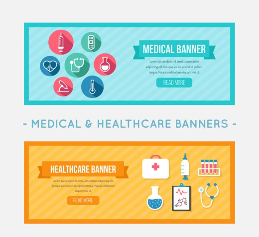 2款彩色医疗与卫生保健banner矢量图16素材网精选