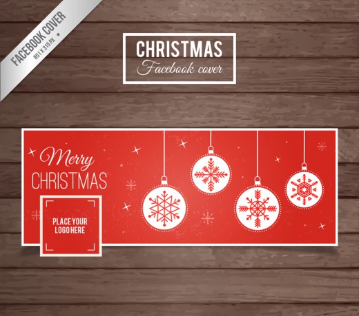 圣诞球脸书封面图片矢量素材16设计网精选