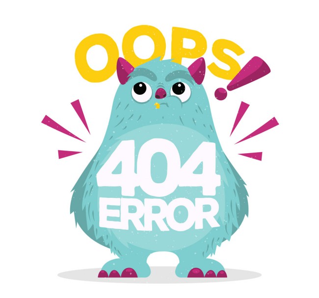 彩绘404错误页面怪兽矢量素材普贤居素材网精选