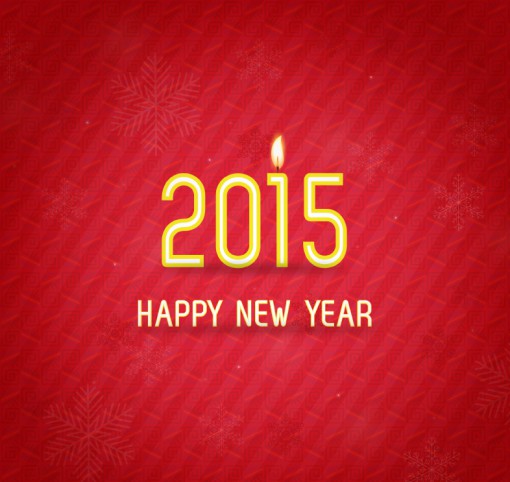 红色2015新年贺卡矢量素材16设计网精选