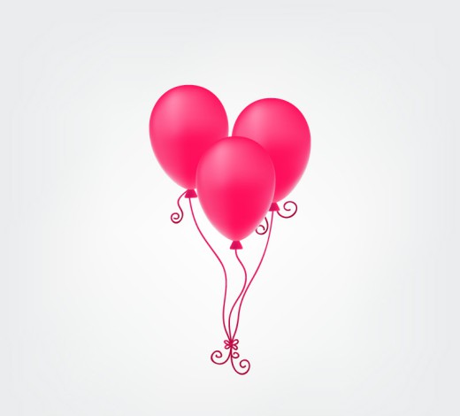 粉色气球束矢量素材16图库网精选
