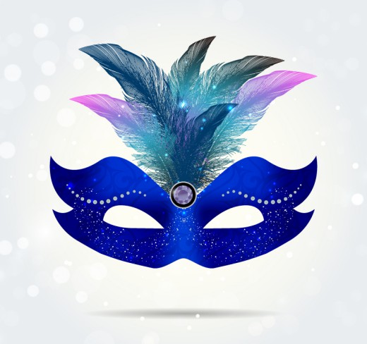 精美蓝色面具矢量素材16设计网精选