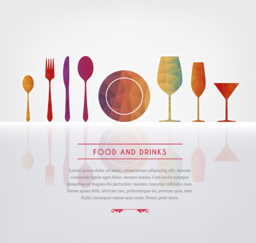 创意几何形餐具菜单矢量素材16设计