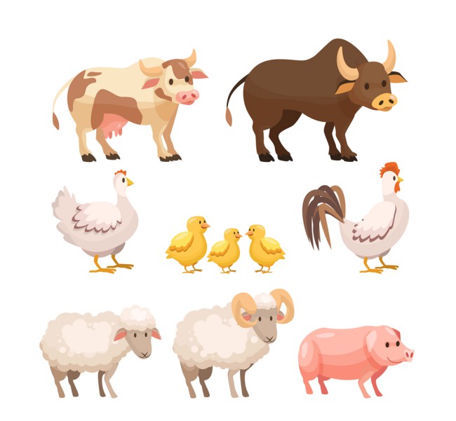 10款创意农场动物矢量素材16图库网精选