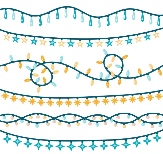 6款创意节日彩灯串矢量素材16图库网精选