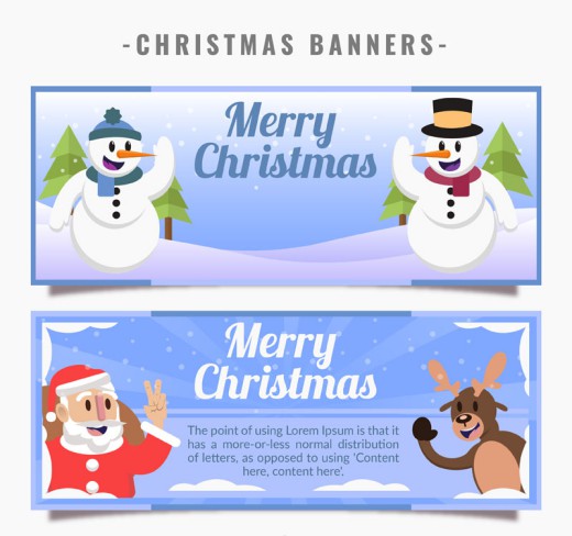 2款卡通圣诞节banner矢量素材素材