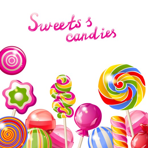 美味糖果背景矢量素材16设计网精选
