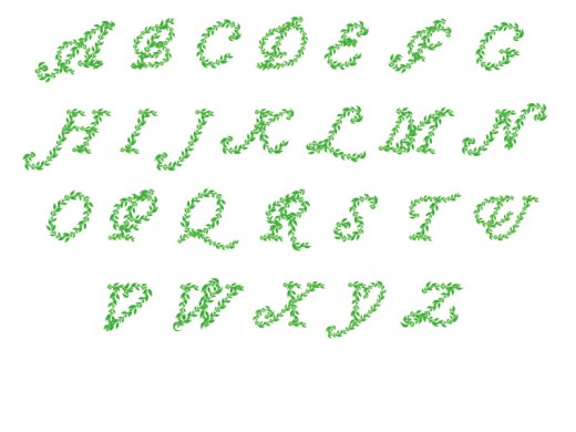 创意绿色树叶字母设计矢量素材16图库网精选