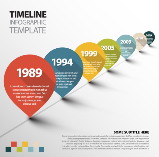 彩色时间轴商务信息图矢量素材16图库网精选