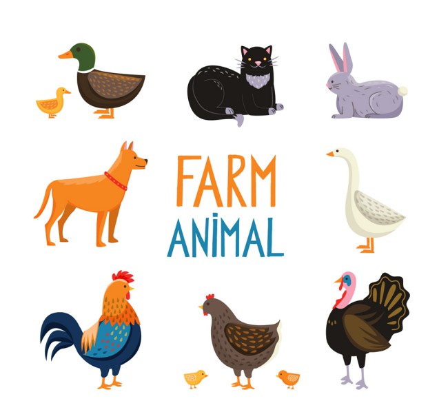 9款可爱农场动物矢量素材16图库网精选