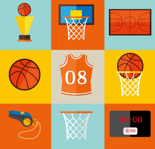 9款篮球元素图标矢量素材16设计网精选