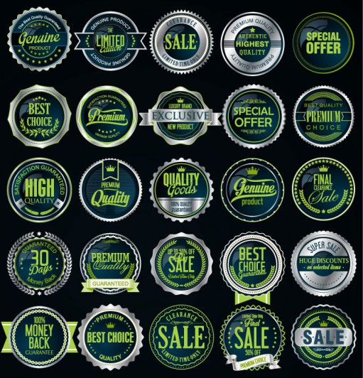 25款墨绿色促销标签矢量素材16素材网精选