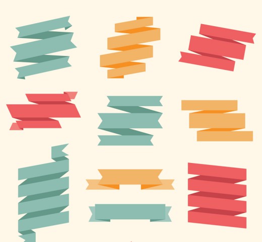 10款彩色丝带条幅矢量素材16图库网精选