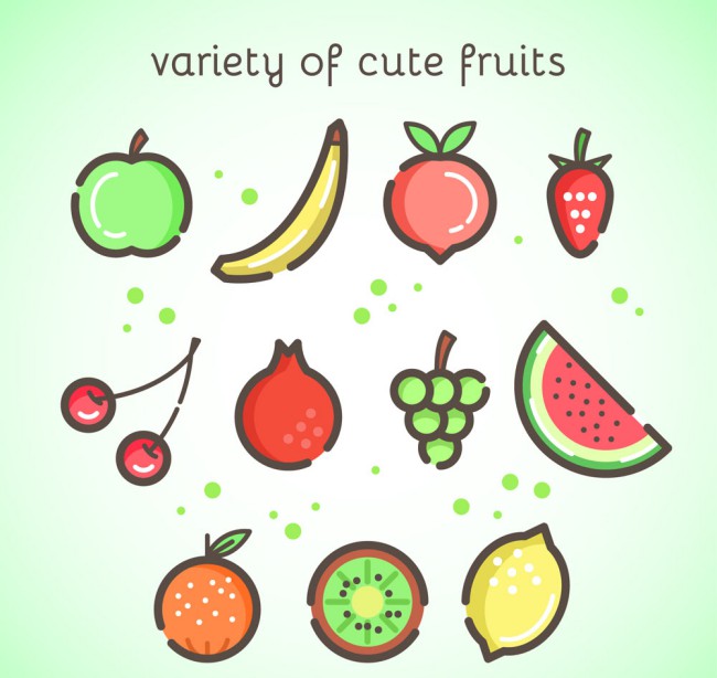 11款可爱水果设计矢量素材16图库网精选