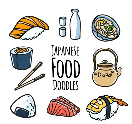 8款创意日本料理矢量素材16图库网精选