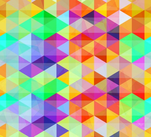 彩色三角形组合背景矢量素材普贤居