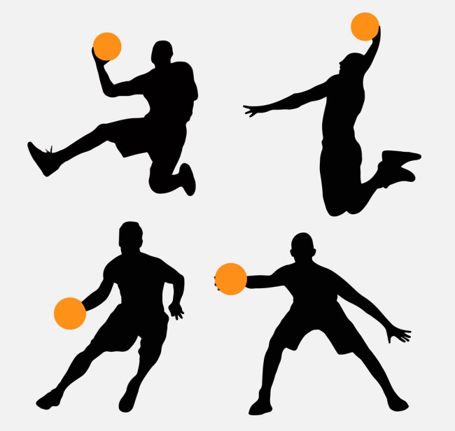 4款创意篮球人物剪影矢量素材16设计网精选