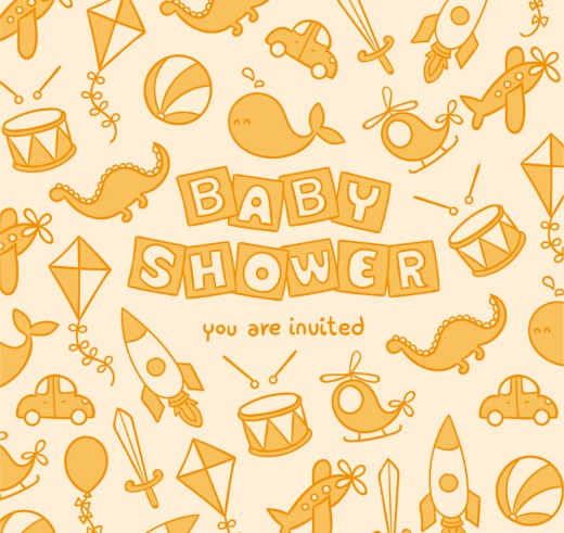 迎婴派对玩具海报矢量图素材中国网