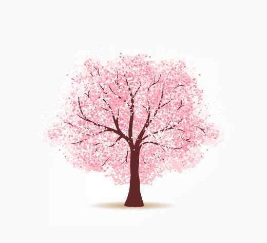 粉色樱花树设计矢量素材素材中国网
