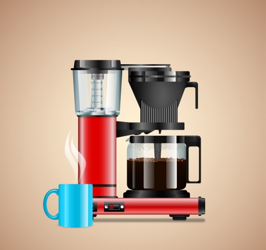 精美自动咖啡机设计矢量素材16素材网精选