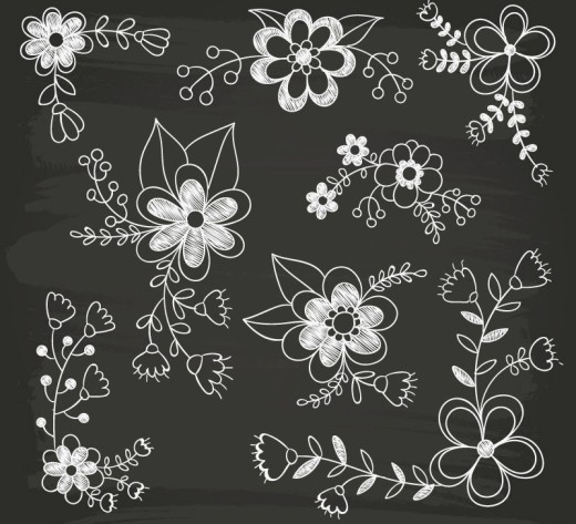 8款手绘花卉设计矢量图普贤居素材网精选