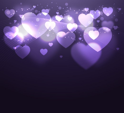 紫色爱心光晕背景矢量素材素材天下