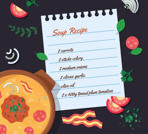 创意汤料理菜谱矢量素材素材天下精