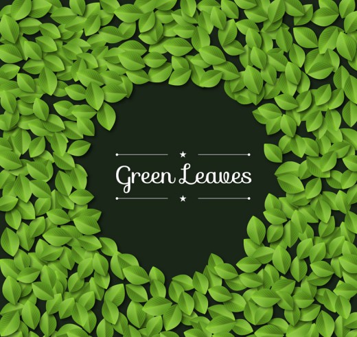 绿色树叶边框背景矢量素材素材中国