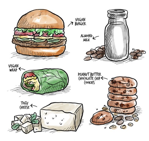 5款彩绘美味素食食物矢量素材16图