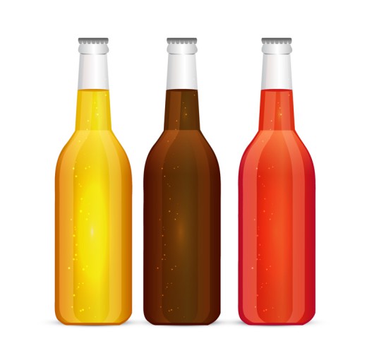3瓶彩色鸡尾酒矢量素材16设计网精选