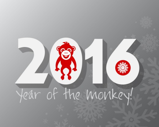 2016年猴年贺卡矢量素材16素材网精选