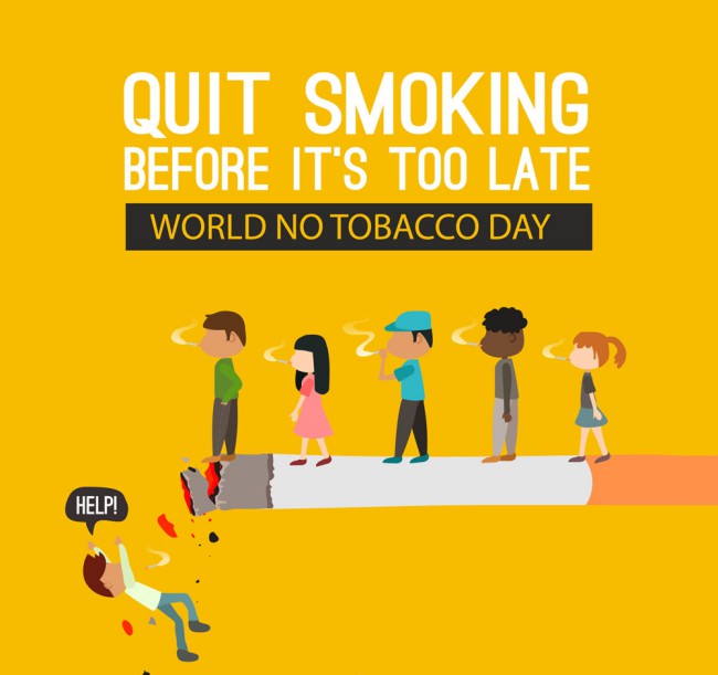 创意世界无烟日人物海报矢量图16图