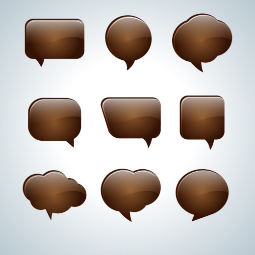 9款巧克力语言气泡矢量素材16设计网精选