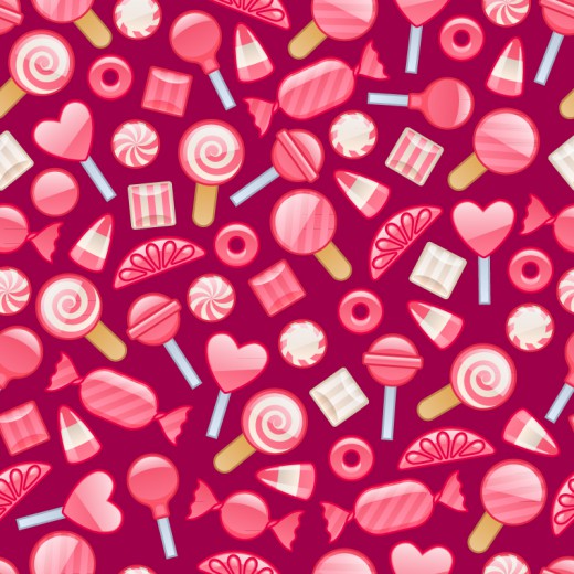 粉色糖果无缝背景矢量素材普贤居素材网精选
