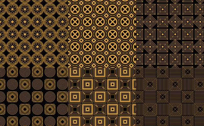 6款创意金色花纹无缝背景矢量素材素材中国网精选