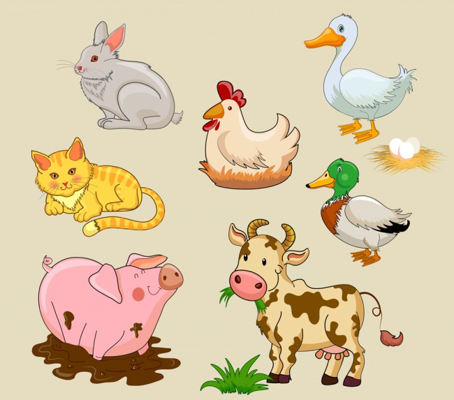 7款创意农场动物矢量素材素材中国网精选