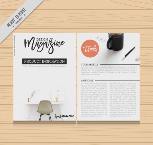 创意设计类杂志内页设计矢量素材素