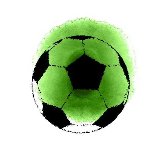 绿色水彩晕染足球矢量素材素材中国