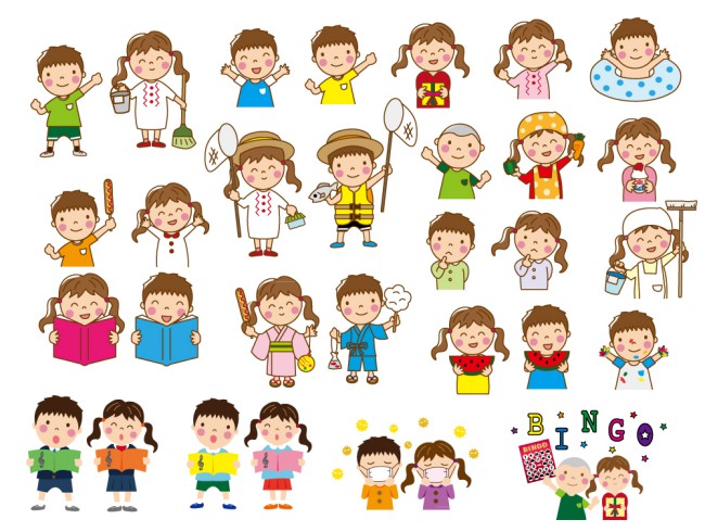 32款可爱儿童设计矢量素材素材中国