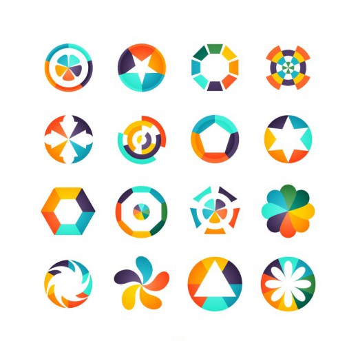 16款彩色标志设计矢量素材16设计网