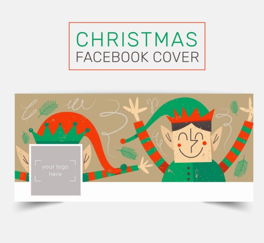 圣诞精灵脸书封面图片矢量素材16素材网精选