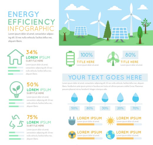 创意绿色能源效应信息图矢量素材16