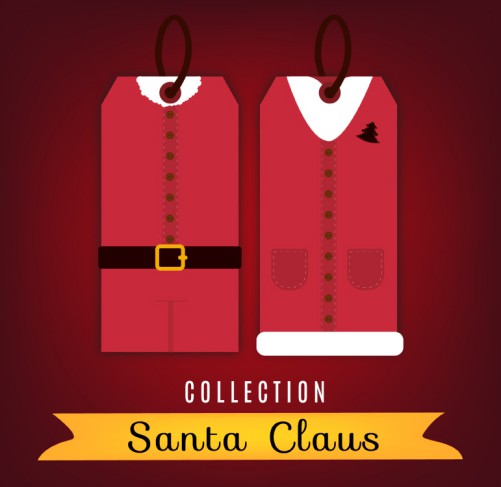 2款圣诞老人服饰吊牌矢量素材素材