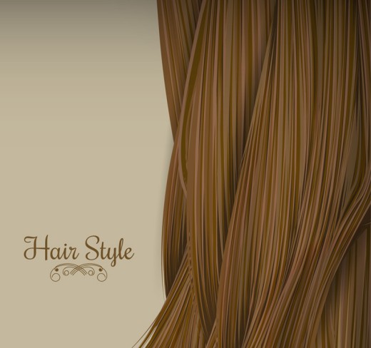 棕色长发背景矢量素材16设计网精选