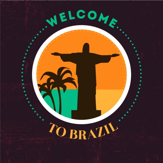 巴西欢迎海报矢量素材普贤居素材网