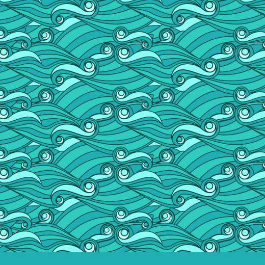 绿色海浪花纹背景矢量素材16图库网