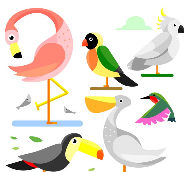 6款创意鸟类设计矢量素材普贤居素材网精选