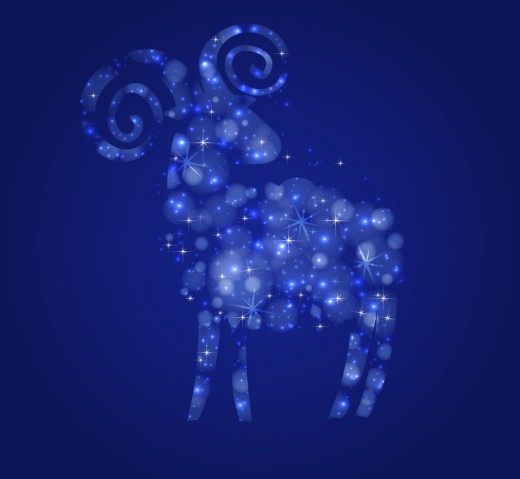 梦幻蓝色光晕羊设计矢量素材素材中国网精选