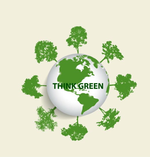 绿色生态地球海报矢量素材素材天下